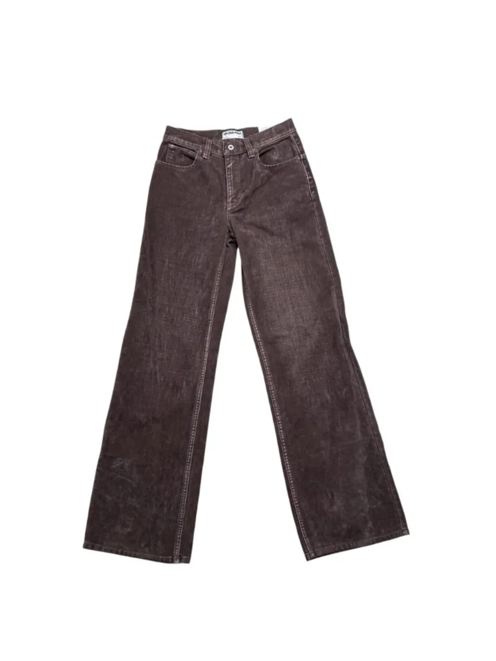 Free People We The Free Tinsley Baggy High Rise Straight Leg 25 Brown